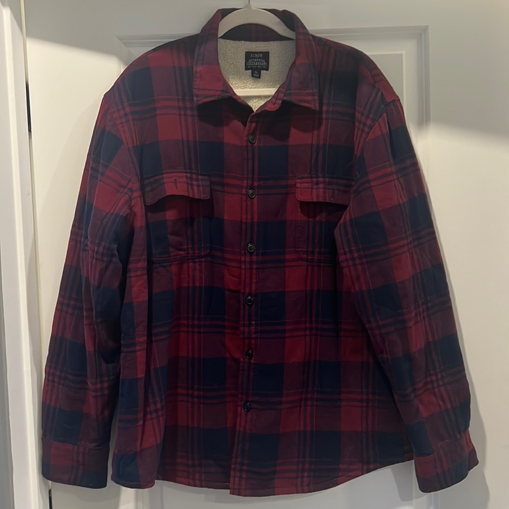 XL JCrew Sherpa lined sweater jacket